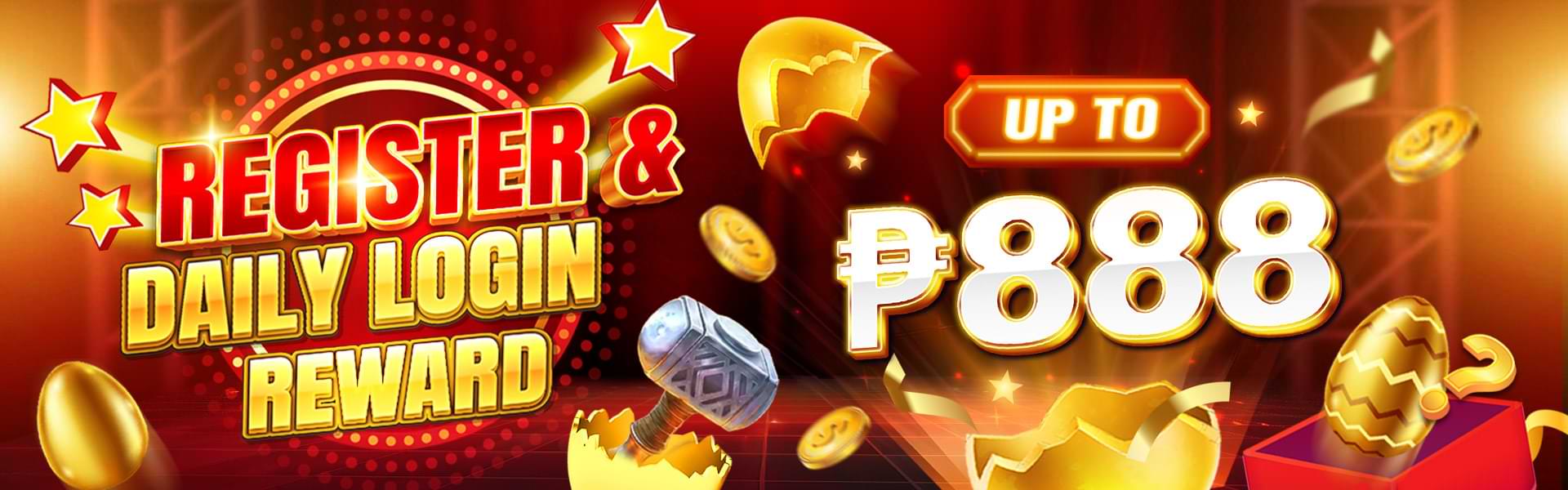 register & daily login reward up to P888